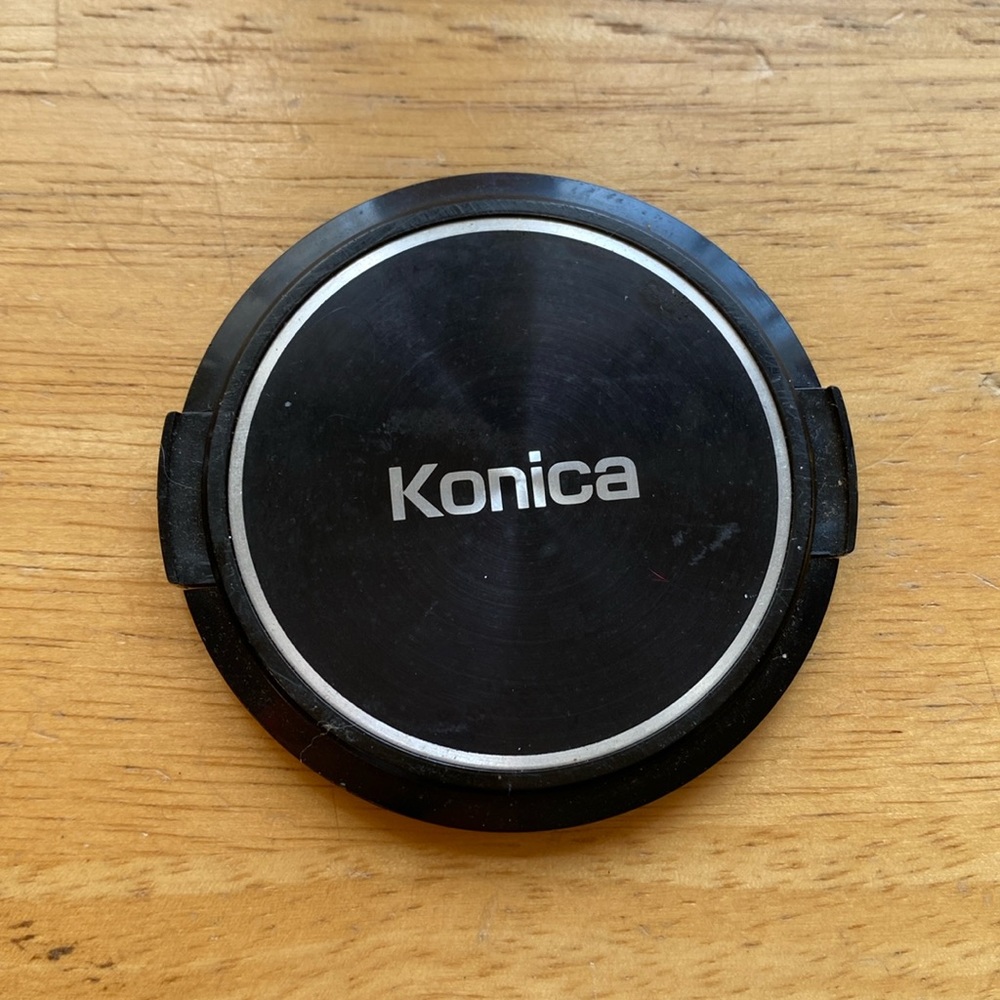 Konica 55mm Black/Silver Clip-On Front Lens Cap for Macro Hexanon AR in great c